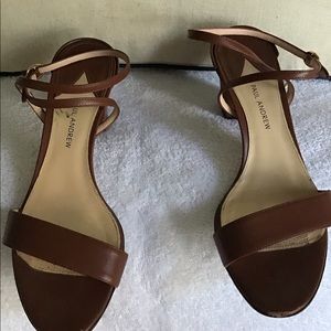 PAUL ANDREW, leather brown sandals.  Size 38